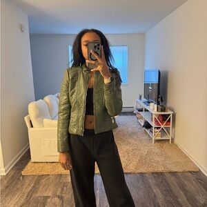 Women's Green Quilted Jacket